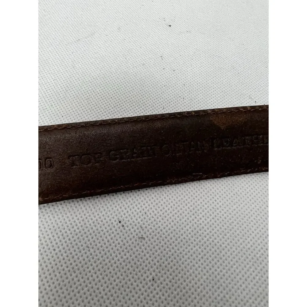 Mens Brown Leather Golf Belt Golf Swing Buckle Club Medallions Size 44